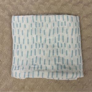 Le Petit Blue White Line Print Baby Swaddle Blanket Muslin Dash Stripe Lovey